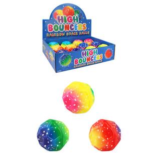 BOLA SALTITONA HIGH BOUNCE RAINBOW SPACE - EM DISPLAY (12 un.)