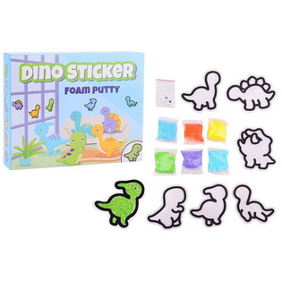 AUTOCOLANTES DINO - CONJUNTO FOAM PUTTY - CRIA OS TEUS AUTOCOLANTES DE ESPUMA (24 un.)