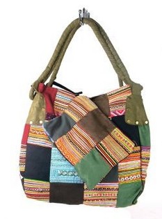 Art.nr: 97731B - MALA B-FAIR PATCHWORK PEQUENA VERDE (1 un)