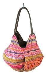 Ref: 97734D - Mala de Ombro B-FAIR Pouche - Castanho/Arco-&Iacute;ris/Rosa (1 un)