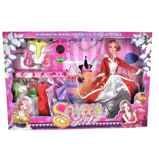 Grande conjunto de boneca com v&aacute;rios acess&oacute;rios