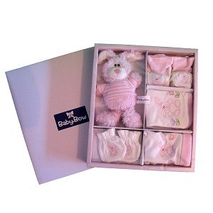 Conjunto de presente de nascimento de 5 pe&ccedil;as BABY BOW - Menina