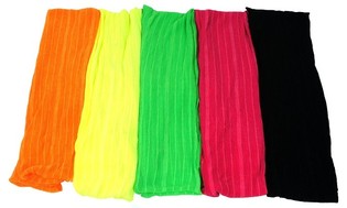 Golas de Cachecol Neon com Riscas Verticais Finas (10 un.)